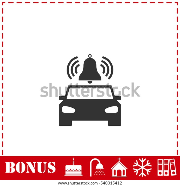 Car\
alarm icon flat. Simple vector symbol and bonus\
icon