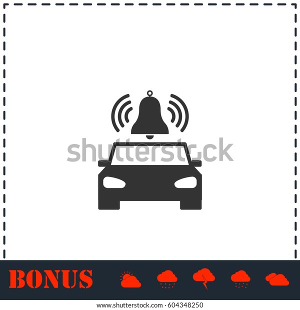 Car\
alarm icon flat. Simple vector symbol and bonus\
icon