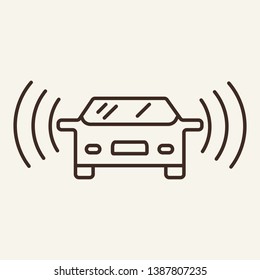 Car alarm line icon. Vehicle, noise, signalization. Transport concept. Vector illustration can be used for topics like security, safety, signal