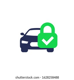 car alarm or protection icon with lock