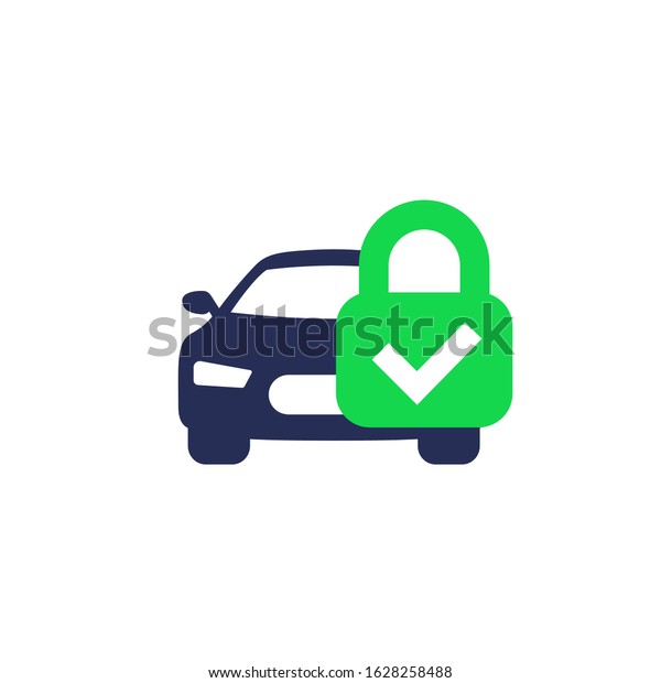 car alarm or\
protection icon with lock