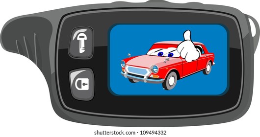 The car alarm system isolated on white