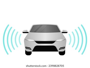 Car Alarm System. Car Security System. Safety Lock Concept. Vector Illustration. 