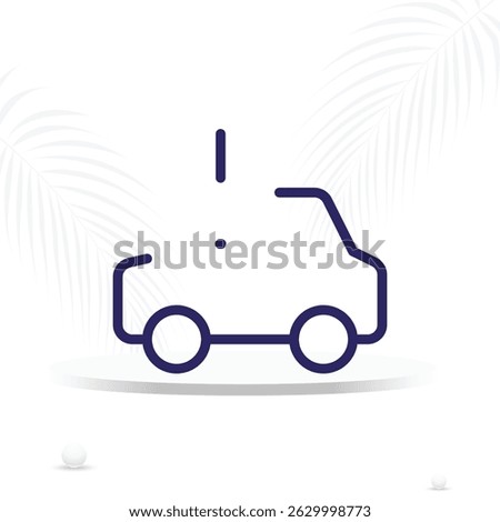 car alert outline vector clean icon