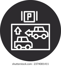 Car alignment guide Inverted Circle Design Icon