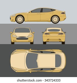 Car All View Side Front Top Back Vector