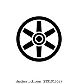 Car Alloy Wheel Filled Icon Vector Illustration