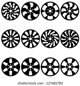 Car  alloy wheels, vector illustration