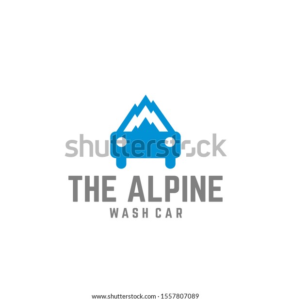 Car And\
Alpine Mountain Logo For Car Wash\
Designs