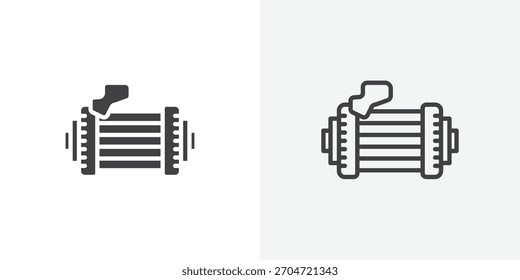 Icono del alternador del coche. colección de línea editable del movimiento y estilos planos sólidos.