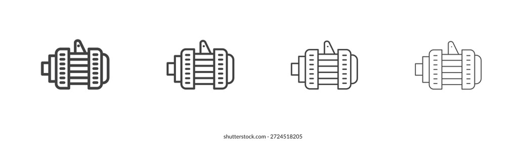 Carro alternador ícone conceito Pictograma Linear. Ilustração de elemento simples.