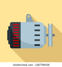 Car alternator icon. Flat illustration of car alternator vector icon for web design