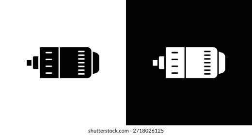 Ícone do alternador de carro Estilo plano sólido em cores preto e branco. Vetor eps10.