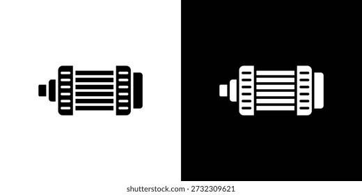 Ícone do alternador de carro Ilustração do vetor plano. Símbolos simples em preto