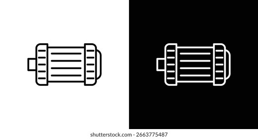 Icono lineal de icono de alternador de coche. Línea con trazo editable