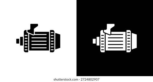 Carro alternador ícone silhueta vetor plana ilustração design pack.