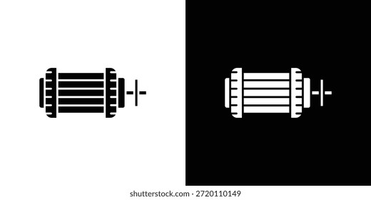 Ícone do alternador de carro ilustrações gráficas simples planas. Vetor de silhueta preto e branco