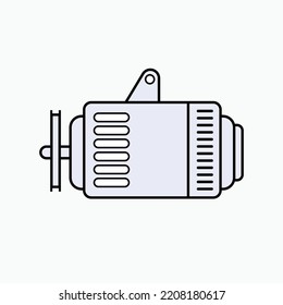 Car Alternator Icon. Symbol of Generator that Produces an Alternating Current.