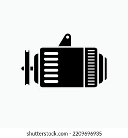 Car Alternator Icon. Symbol of Generator that Produces an Alternating Current.