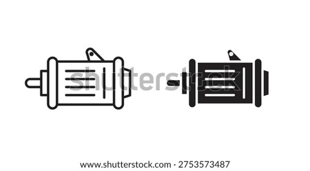 Car alternator icons silhouettes. Vector elements for design.