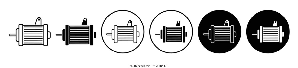 Car alternator thin line vector icon set.