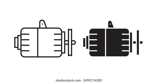 Car alternator vector icon set in black color.