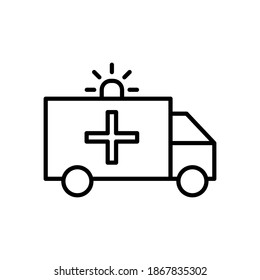 car ambulance icon line style vector