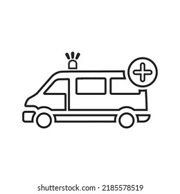 Car, ambulance, medicine icon. Gray vector graphics.