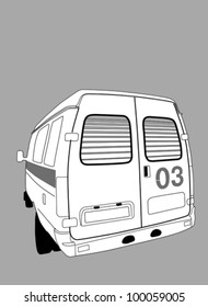 car to ambulance on gray background, vector illustration