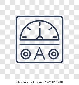 car ammeter icon. Trendy linear car ammeter logo concept on transparent background from car parts collection