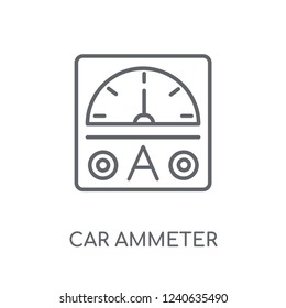 car ammeter linear icon. Modern outline car ammeter logo concept on white background from car parts collection. Suitable for use on web apps, mobile apps and print media.