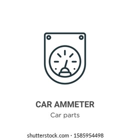 Car ammeter outline vector icon. Thin line black car ammeter icon, flat vector simple element illustration from editable car parts concept isolated on white background