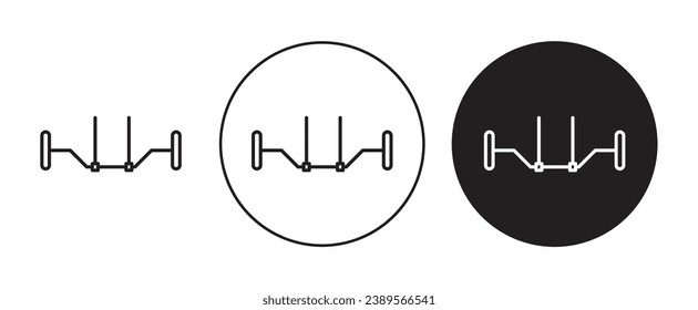 Car anti roll bar vector illustration set. Car anti roll bar sign in black color.