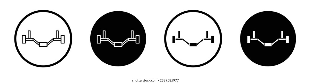 Car anti roll bar vector icon set. Car anti roll bar symbol in black and white color.