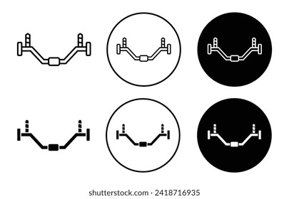 car anti roll bar vector icon set collection. car anti roll bar Outline flat Icon.