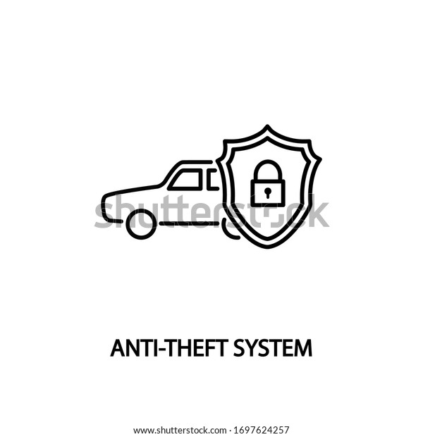 Car anti-theft system line icon. Vector\
illustrations to indicate product categories in the online auto\
parts store. Insurance,