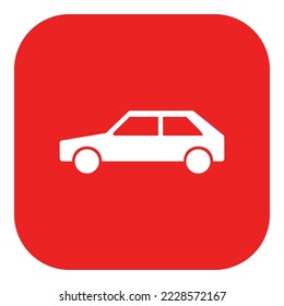 Icono de coche y aplicación en blanco