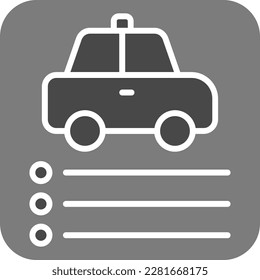 Icono vectorial de la aplicación del coche. Se puede usar para imprimir, móviles y aplicaciones web.