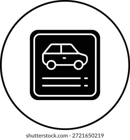 Icono del Vector del App de coche. Se puede utilizar para aplicaciones de impresión, móviles y de Web.