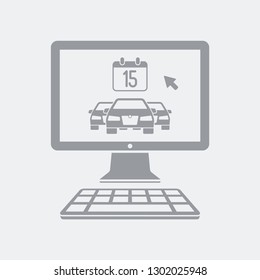 Car appointment online - Flat and isolated vector illustration icon with minimal and modern design