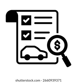 Icono de la evaluación del coche Ilustración vectorial mixta