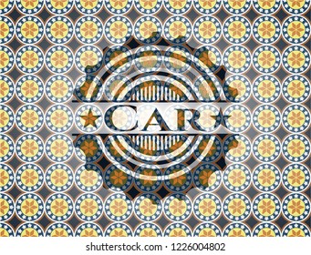 Car arabesque emblem. arabic decoration.