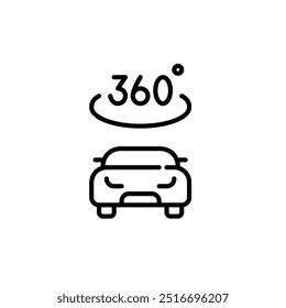 Carro com câmera em torno da vista. Ícone de vetor perfeito de pixel