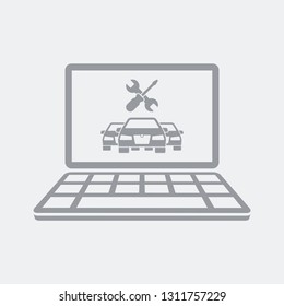 Car assistance website on laptop