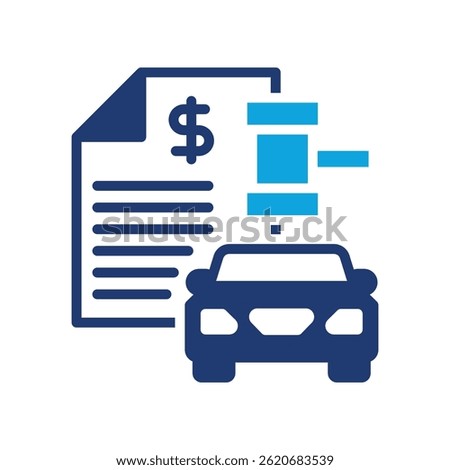 Car Auction Icon Mixed Vector Illustration