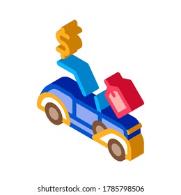 car for auction icon vector. isometric car for auction sign. color isolated symbol illustration