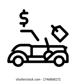 car for auction icon vector. car for auction sign. isolated contour symbol illustration