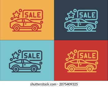 Car Auction Logo Template, Simple Flat Icon of auction,car,business