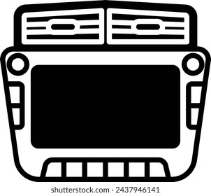 Car Audio glyph and line vector illustration