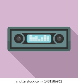 Car audio icon. Flat illustration of car audio vector icon for web design